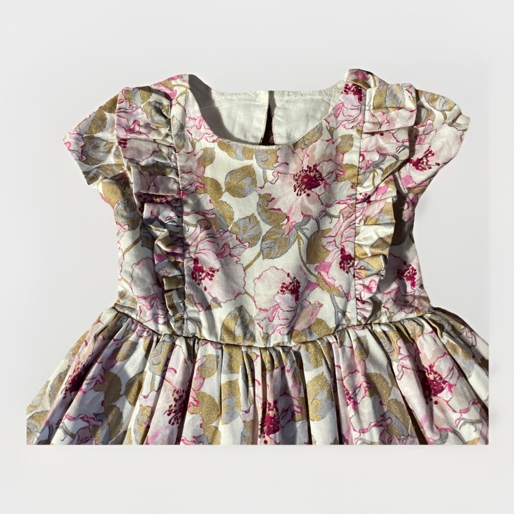 Janie and Jack Floral Kids Dress - Pink and Green - Picture 2 of 6